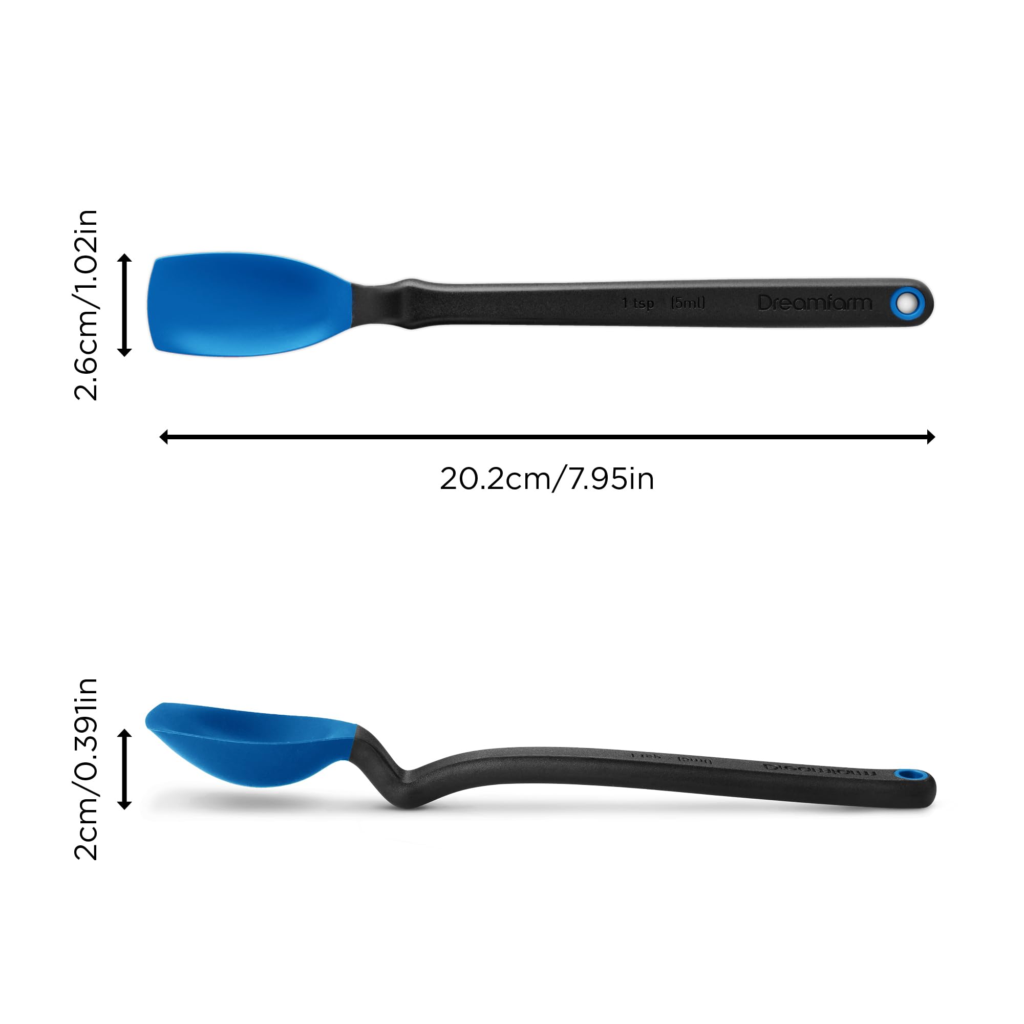 Dreamfarm Supoon | Non-Stick Silicone Sit Up Scraping & Cooking Spoon with Measuring Lines