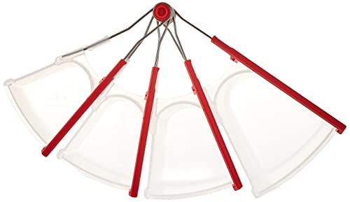 Dreamfarm Levups | Scraping Self-Leveling Measuring Cups | Set of 4 Cups | Red + Clear