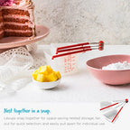 Dreamfarm Levups | Scraping Self-Leveling Measuring Cups | Set of 4 Cups | Red + Clear