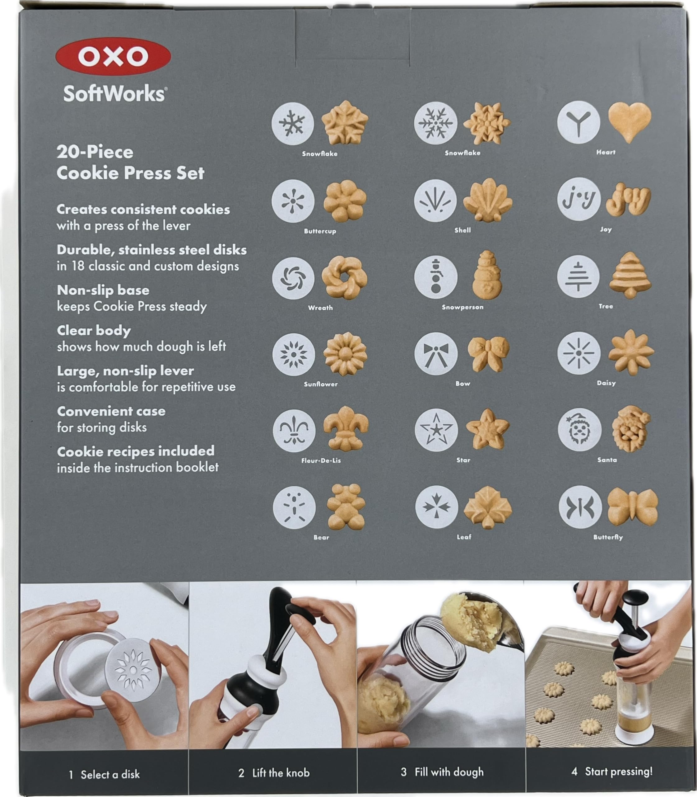 OXO Softworks 20-Piece Cookie Press Set