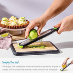 Dreamfarm Ozest Self-Cleaning POP-Button Zester for Fine, Fluffy Citrus Zest, Cheese, Nut, & Spices with Non-Slip Silicone Foot - 1mm Zester, Black/Green