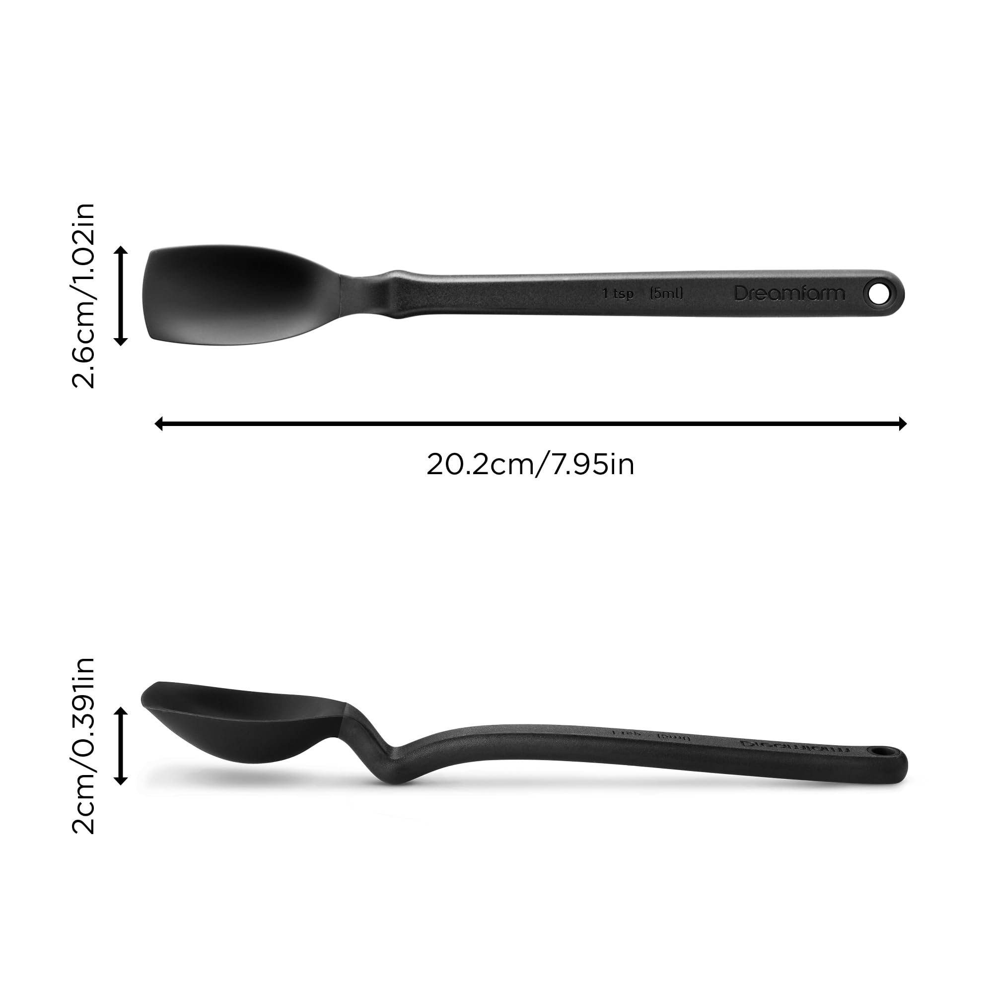 Dreamfarm Supoon | Non-Stick Silicone Sit Up Scraping & Cooking Spoon with Measuring Lines